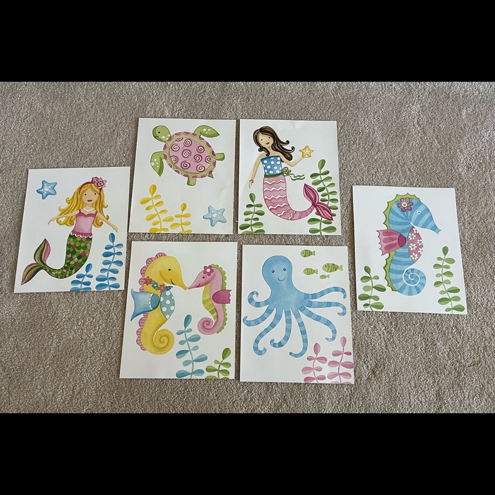 Set of 6 under the sea prints